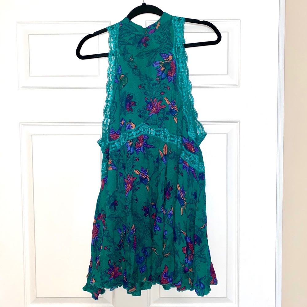 Free People teal floral dress